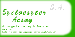 szilveszter acsay business card